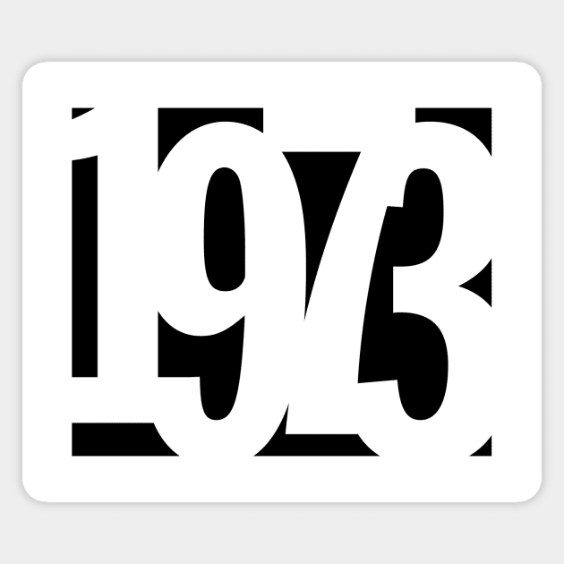 1973 Funky Overlapping Reverse Numbers for Light Backgrounds Sticker by MotiviTees